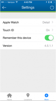 screenshot of Touch ID settings