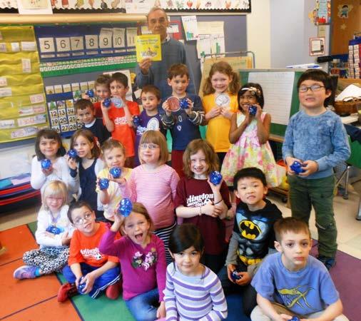 Pictured (center): Bob Clark, personal banker, Cambridge Savings Bank; Dallin Elementary School Kindergarteners